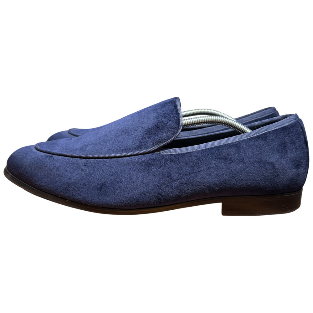 ALFANI Asher Men's 13M Blue Velvet Loafers Formal Smoking Loafer - Picture 4 of 12
